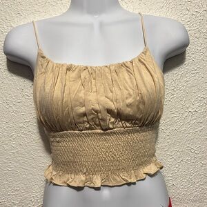 Tan Spaghetti Strap crop Top